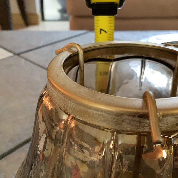 PIER 1. Glass Pumpkin With Removable Metal Pillar Candle Holder. - Picture 5 of 8